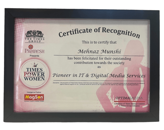 Times Power Women of the Year Award 2023 For Pioneer in IT and Digital Media Services by Times Group