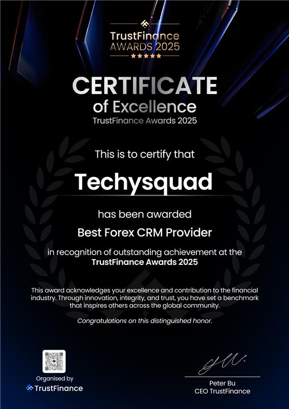 Best Forex CRM TrustFinance Certificate